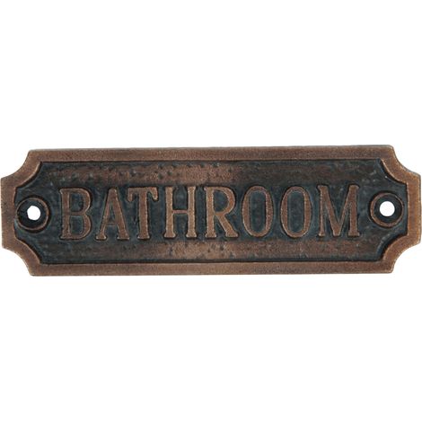 Letrero de baño de hierro fundido, letrero de baño, letrero de inodoro (1/2)