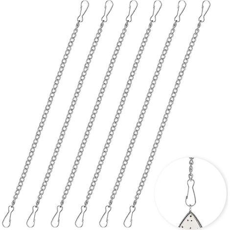 6 Stück Buntglasfenster-Aufhängeketten, 50 cm lange Bilderaufhängeketten mit Haken, dekorative Aufhängungen für den Außenbereich, Glaspaneelketten für (1/4)