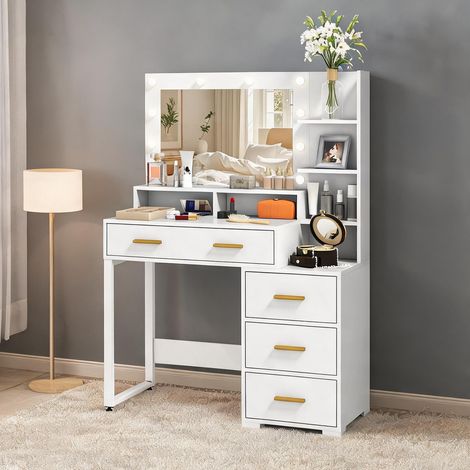 Coiffeuse bianco en mDF truciolato 100 x 40 x 138 cm (1/5)