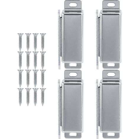 Aimant De Porte - Fermeture Magnétique Robuste Pour Meuble Et Placard - Installation Facile Avec Vis - Lot De 4 (1/5)
