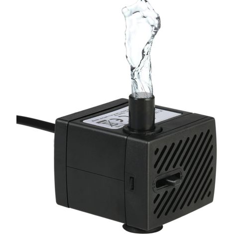150 l/h 2-W-Tauchpumpe für Aquarien, Tischbrunnen, Teiche, Wassergärten und Hydrokultursysteme mit einer Düse, 1,5 m langem Netzkabel, 220–240 V Wechselstrom