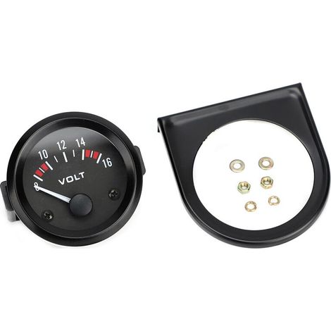 Jeffergarden Voltmètre universel 12V pour voiture, jauge de tension 52mm/2 pouces, 8-16V BX100007