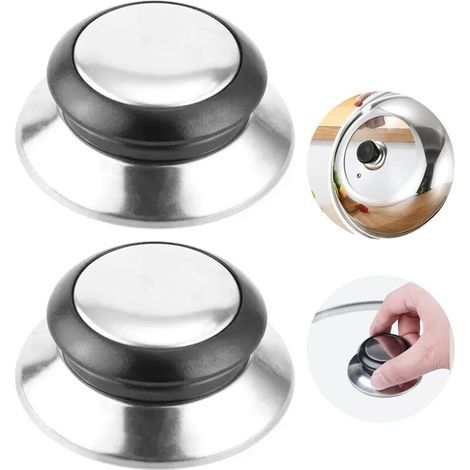 2 Pièces Boutons Universelle Cuisine,Bouchons Poignées de Rechange,Couvercle de Casserole Anti-brûlure,bouton couvercle casserole,ustensiles de cuisine,Pour Les Ustensiles de Cuisine (1/4)