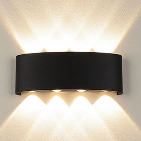 IP65 wasserdichte LED-Wandleuchte, 8 W, 4000 K, schwarzer Rahmen, nach oben und unten gerichtete Beleuchtung, ideal für Schlafzimmer, Büro oder Hotel. (1/5)