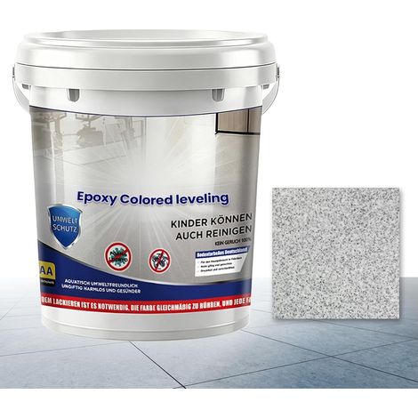 Peinture de sol époxy au sable Revêtement résistant à l'usure et  Résine époxy autonivelante pour Intérieur Extérieur, Douche, Garage, Bâtiment, Maison, Logement Étudiant (1/5)