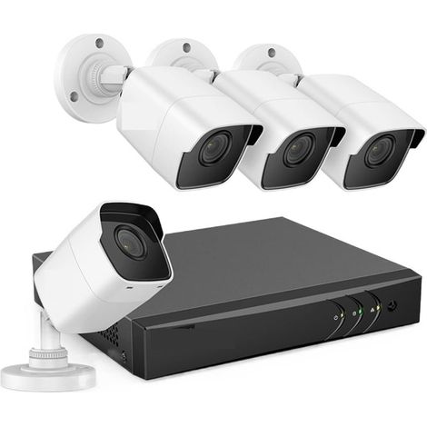 Système de caméra de sécurité à domicile Système de vidéosurveillance HD 8CH 5MP Lite 5IN1 5MP Lite H.265 + DVR avec 4X 5MP caméras de sécurité extérieures étanches CCTV ( Size : 2T , Color : blanc ) (1/5)