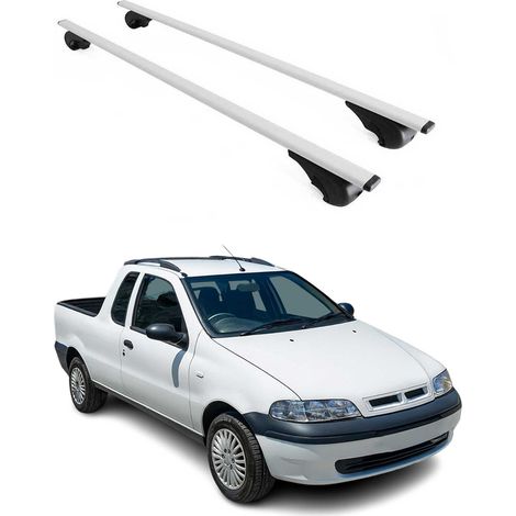 OMAC Barres de toit pour Fiat Strada 2004-2026 – TÜV / DIN 75302:2019 – Antivol inclus – Charge max 75 kg – 2 barres Argent (1/4)