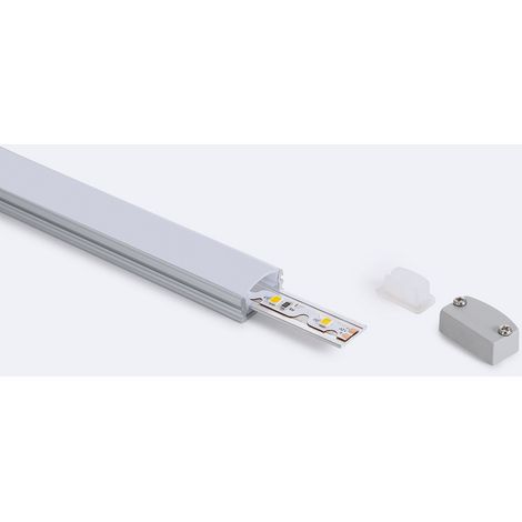 Aluminiumprofil Wasserdicht IP65 Oberfläche 2m für LED Streifen bis 8 mm Aluminium 2 m Weiß transluzent (1/3)