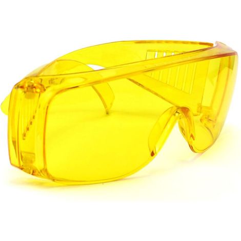 Lunettes UV pour des protections yeux et amélioration des objectifsLunettes de sécurité pour les opérateurs de lumière noire （Jaune） (1/4)