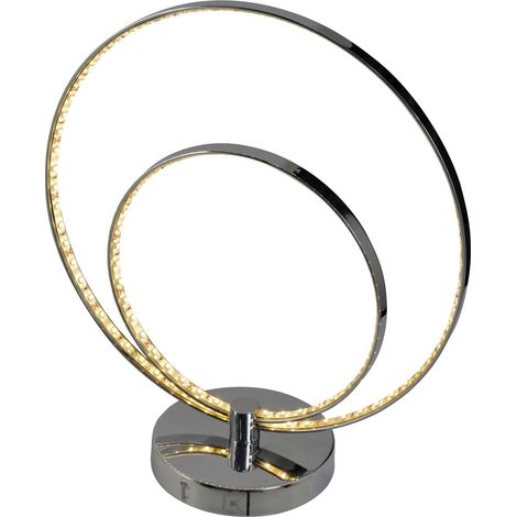Naeve UNIVERSE Lampe de table LED intégrée Twin Ring Chrome 3000K (1/3)