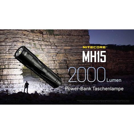 Nitecore MH15 linterna recargable negra 2000 lúmenes