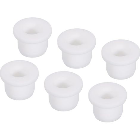 6Pcs Passe-Câble T-Forme Diamètre Installation 14mm, ID 9mm, Hauteur de 12mm Passe Fil Rondelle Caoutchouc Bouchons de Trous Flexibles pour Orifices de Câbles, Blanc (1/5)