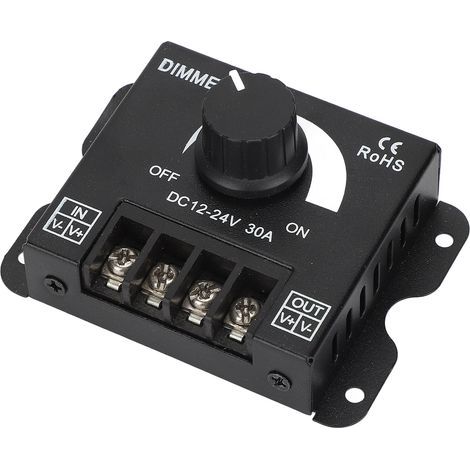 LED-Dimmer, einkanalig, stufenlos dimmbar, hervorragende Wärmeableitung, LED-Lichtleisten-Dimmer, DC 12–24 V (1/5)