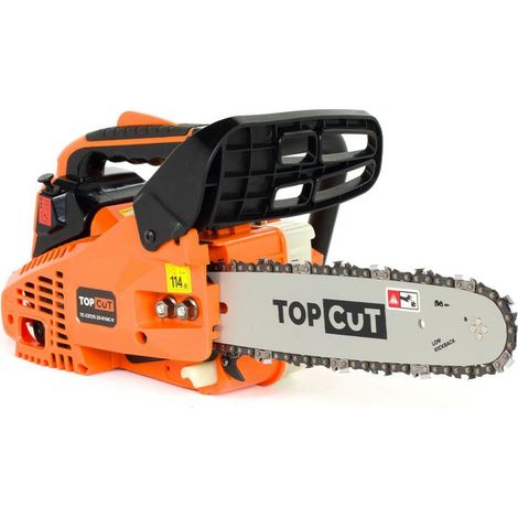 Motosega TOP CUT de benzina de 25 cc - Motosega a 2 tempi de - Precisione e sicurezza per il giardino e la falegnameria, lunghezza guida 30 cm
