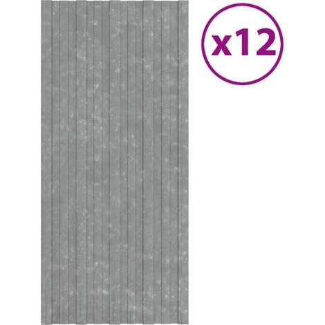 Panneau de toiture 12 pcs Argenté 100 x 45 cm Acier galvanisé (1/5)