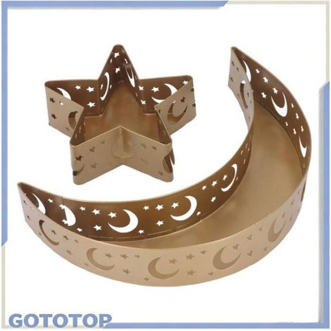 Plateau de nourriture de l'Aïd 2pcs Plateau de Desserts Ramadan Lune Étoile Décor de Vaisselle de luminaire decoration (1/4)