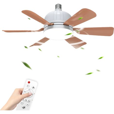 Plafonnier avec ventilateur 40 W Ø 46 cm - Ventilateur de plafond - Variateur d'intensité et vitesse sur 3 niveaux - Convient aux douilles E26/E27 (1/4)