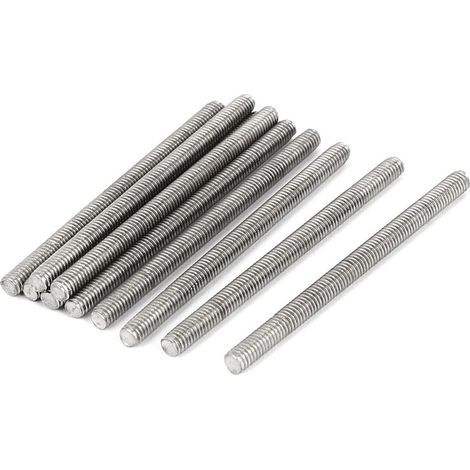 sourcing map Tige Filetée M4 x 60mm Acier Inoxydable 304, 10Pcs Tiges Entièrement Fileté pour Projets de Bricolage (1/4)