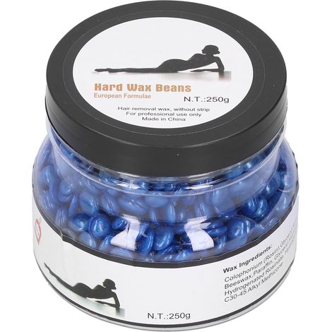 Cire dure épilatoire 250g, perles de cire végétale à extrait de plantes pour visage, aisselles et jambes, décapsulation douce (1/5)