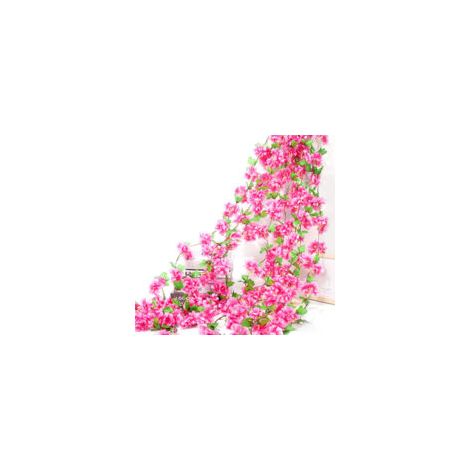 pièces de vignes de fleurs de cerisier artificielles, plantes suspendues, guirlande en soie, fausses fleurs de cerisier pour la maison, le jardin, la clôture murale, l'intérieur et l'extérieur, décora