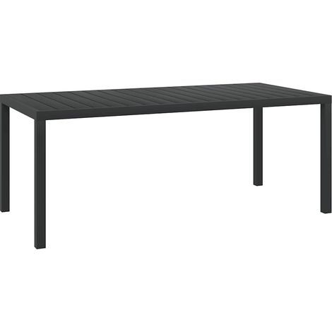 Gartentisch Schwarz 185x90x74 cm Aluminium und WPC