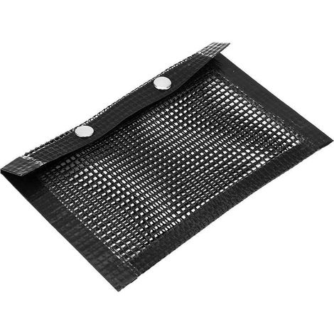 Borsa a rete antiaderente per barbecue, forno, grigliata, resistente al calore, ideale per picnic all'aperto, 2414 cm, nera (1/5)