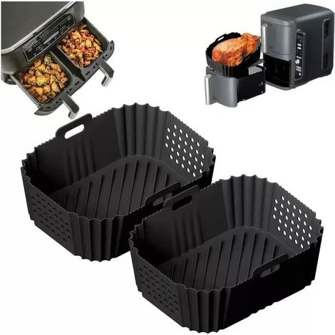 Due stampi in silicone di alta qualità per la friggitrice ad aria Ninja SL400EU Double XL da 9,5 litri, compatibile con modelli AF400 e AF300. (1/5)