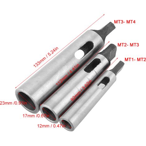 Ensemble de 3 pièces MT1-MT2-MT2-MT3-MT3-MT4 manchon réducteur conique pour mandrin de perceuse MT1-MT2-MT2-MT3-MT3-MT4 (1/5)