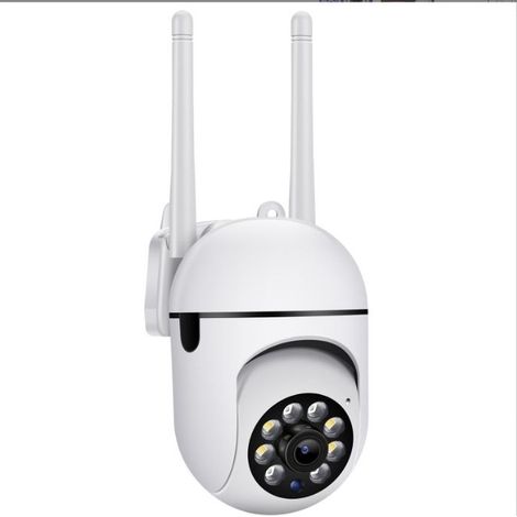 2MP Camera Surveillance WiFi Extérieure PTZ, Caméra IP 360° sans Fil Étanche, Vision Nocturne en Couleur, Audio Bidirectionnel, Alerte instantanée (1p, Blanc) (1/5)