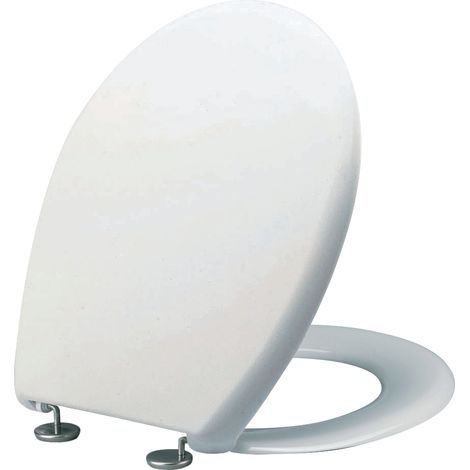 Abattant wc en polypropylène blanc – 46.5 x 37 cm – 2 charnières inox ajustables – Semelles anti-dérapantes – 45525211 – Alterna (1/3)