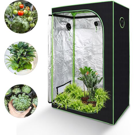 Wolketon Growbox 120x60x180cm Pflanzzelt Indoor 600D Oxford, 99,9% lichtdicht, 95% reflektierend (1/5)