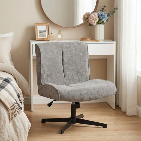 Sillón giratorio auxiliar, sillón reclinable tapizado en terciopelo con ajuste de altura para sala de estar u oficina, color gris.