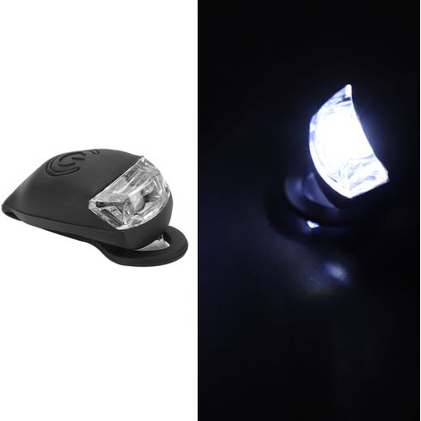 Feu clignotant LED étanche en silicone noir, en forme de grenouille, pour vélo (avant/arrière).