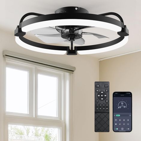Ventilateur de Plafond avec Lumière, 50cm Plafonnier Ventilateur avec Pales Amovibles (1/5)