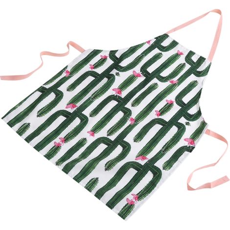 Tablier De Cuisine - Motif Plante Verte - Polyester Respirant - Pour Cuisson Et Jardinage - 1 Pièce (1/5)