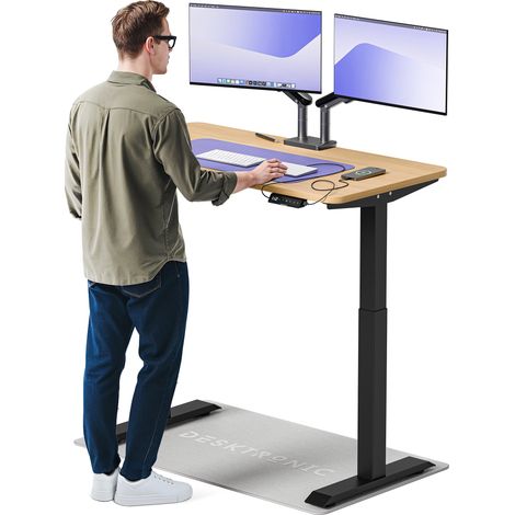 Desktronic Bureau assis debout HomeOne - 120x60cm - Noir/Chêne