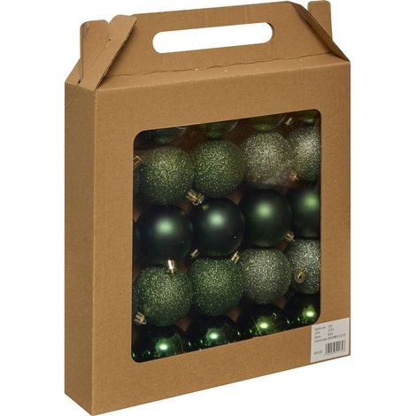 Déco de sapin Lot de 25 Boules de Noël D 6 cm - Vert olive - Feeric Christmas (1/5)