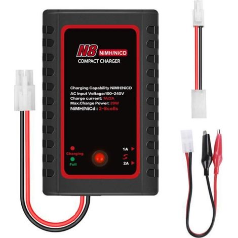 1 Chargeur de Batterie pour Packs 2-8s NiMH NiCD, Compact, Portatif, pour Modélisme (1/4)