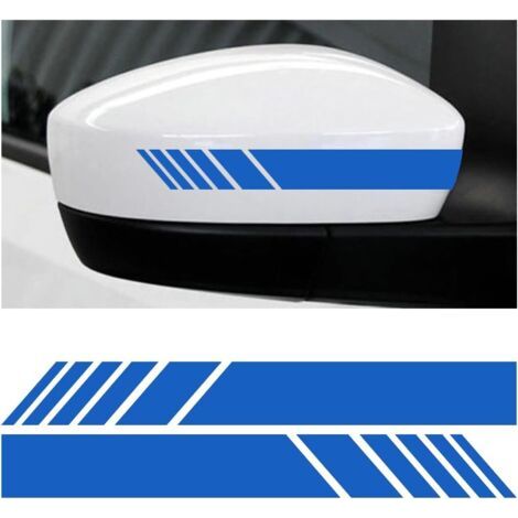 2 PCS Autocollant Réfléchissant pour Rétroviseur de Voiture, Rétroviseur Autocollant de Voiture Bande Réfléchissante, Autocollant Personnalisés Autocollants Bande Latérale Voiture(Bleu) (1/5)