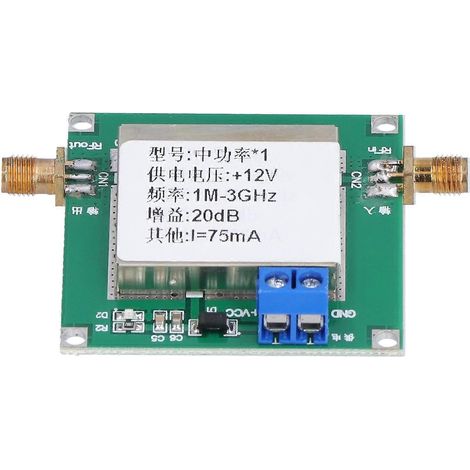 Verstärkermodul, 19,5 dB Verstärkung, 12 V DC, 75 mA, 1 MHz bis 3 GHz Bandbreite, rauscharmes HF-Verstärkermodul, Platine