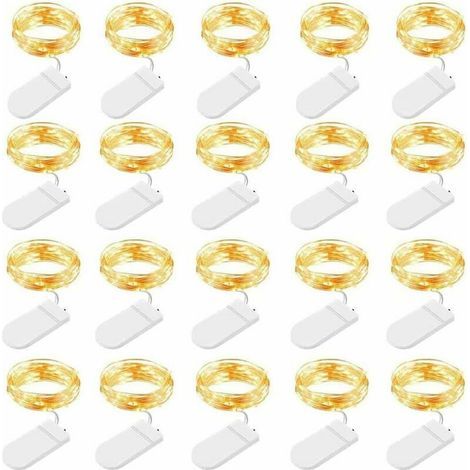 Guirlande lumineuse de Noël,20 pièces 1M 10 LEDs guirlandes lumineuses en fil de cuivre pour chambres (1/5)