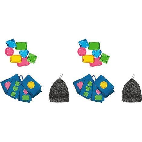 Set mit 2 „Tauch-Edelsteine“-Poolspielzeugen: 64 bunte Edelsteine zum Tauchen mit Netzbeutel (1/5)