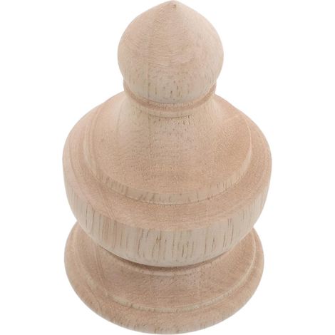 Pointe Décorative de Mât de Drapeau en Bois Beige, Finition Solide pour Mobilier Vintage dans le Salon ou la Chambre (1/5)