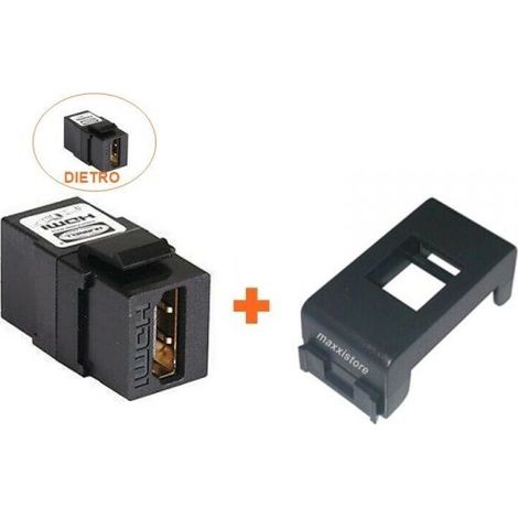 Keystone presa HDMI da incasso femmina-femmina compatibile Gewiss Playbus grigia