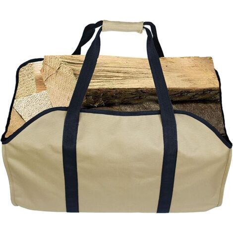 Sac Fourre-tout en Toile pour Bûches d'intérieur - Grand Sac de Transport pour Bois de Chauffage - Support de sac de transport pour bois de Chauffage (jaune) (1/4)