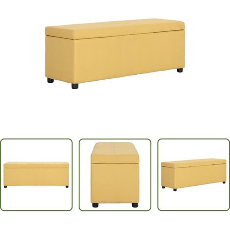 vidaXL Gelbe Bank - Bank mit Staufach 116 cm Gelb Polyester (1/5)