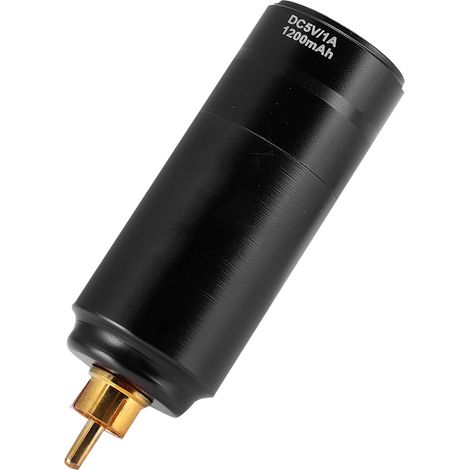 Alimentation sans fil pour machine à tatouer, bloc d'alimentation pour stylo tatouage, prise RCA, 1200mAh, noir (1/5)