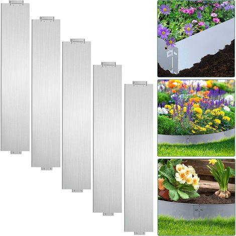 Wolketon 15M Rasenkante 100x18cm langlebig Garten Wegbegrenzung Verzinkt Gartenpalisade Pflanzen