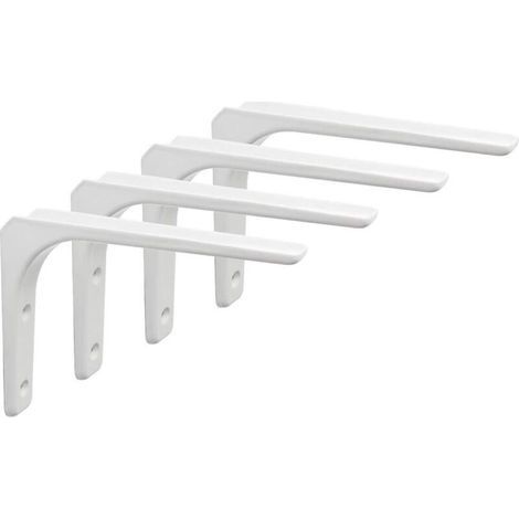 Equerre Etagere Murale, 4PCS Equerre Metal 200mm x 150mm Equerre Charge Lourde Support Etagere Murale Pour Deco Murale Cuisine Industrielle radiateur Montage Mural (Blanc) (1/5)