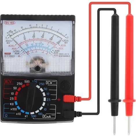 Analoges Zeigermultimeter, klassisches Multimeter mit Drehknopf für Bildungszwecke, elektrisches Prüfgerät, AC/DC-Voltmeter/Amperemeter/Ohmmeter, Kabelprüfgerät für offene Stromkreise (1/5)